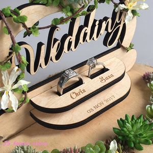 Custom wood ring pillow wedding ceremony forest handmade creative ring holder engagement marriage proposal day decoration212H