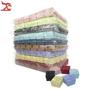 Wholesale colorful gift boxes resale online - Colorful Paper Jewelry Gift Case Ribbon Ring Earring Stud Assorted Storage Organizer Package Gift Box cm