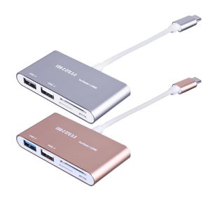 USB 3.1 Typ-C OTG HUB SD TF-kortläsare Combo för MacBook Air Pro Laptop 30st / Lot