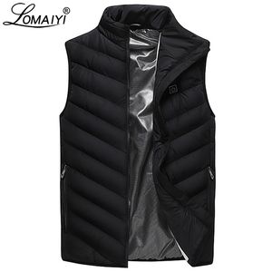 Lomaiyi Mens USB Uppvärmning Väst Mäns Vinter Ärmlös Jacka Män Varm Casual Coat Male Uppvärmd Waistcoat Gilet Homme Väst AM355