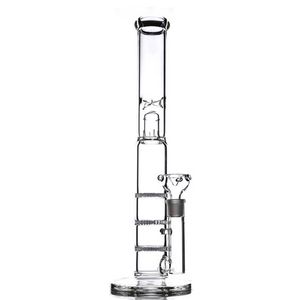 Hookahs percolator bongs triple honeycombs water pipes dab rig glass oil rigs with splash guard 16"