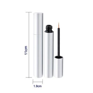 3ml mini uv silver kosmetiska tomma ögonfransar flaska mascara eyeliner injektionsflaskor makeup organzier behållare med proppsproppar