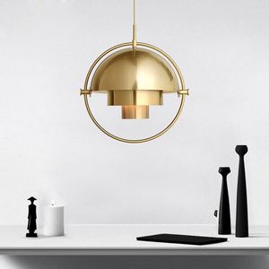 Modern Designer Rotatable Pendant Lamps Variable Metal Lampshade Dinning Room Hanging Light Fixtures Bedroom Study Semicircle Pendant Light