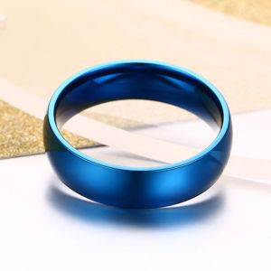 6 mm klassischer Ehering für Männer und Frauen, Gold, Blau, Silber, Edelstahl, US-Größe, Schmuck, Geschenke, 10 Stück