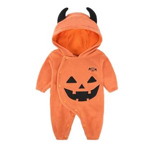 Halloween Baby Boy Girls Performance Clothing Pumpkin Jumpsuits Hooded Toddler Newborn Halloween Costume Jumpsuit Infant Clothes