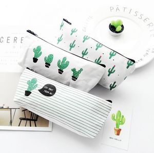 Korean stationer creative Flamingo cactus Pencil Case Purse canvas Money Wallet school supplie Pouch Pocket bag Kawaii pencil Bags