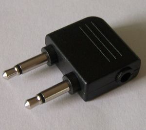 Złącze samolotowe Airline Adapter Słuchawki Adaptery Zestaw słuchawkowy Jack Socket- Dual MONO 3.5mm Stereo Audio Plug Szybki statek