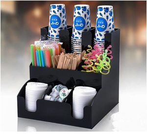 Nova Copa Distribuidor Dispensador Organizador Coffee Condimento Suporte Caddy Cafeteira Rack Novo