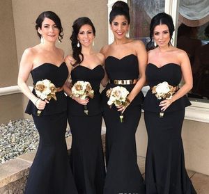 Elegant African Black Mermaid Bridesmaid Dresses Custom Made Long Wedding Party Guest Maid of Honor Gown Plus Size