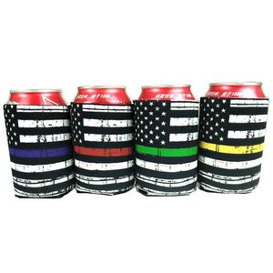 América Bandeira Strap Neoprene Pode Cooler Mangas Manter Bebidas Gelo Frio Titular Stubby Beer Can Coolers Isolamento Caso Bar Fontes Do Partido