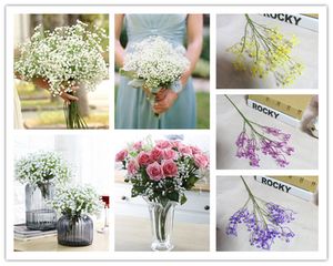 DHL gratis frakt Gypsophila Silk Baby Breath Artificial Fake Silk Flowers Plant Home Wedding Party Home Decoration 4Colors