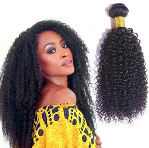 Brasilianskt hår Kinky Curly Hair Bundes med spetslås 100% Human Haft Weft No TanglesHedding! Fabriksrabatt Kampanjer Pris!