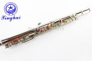 Ny Xinghai 16 stängda hål Flöjt plus E-nyckel märke kvalitet flöjt musikinstrument silverpläterad yta med fodral Gratis frakt