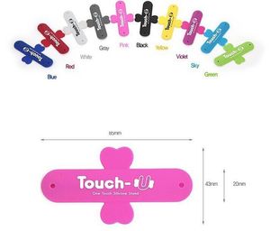 Universal Mini Touch U One Touch Silicone Soft Phone Stand Ring Mount Holder For Smartphone iPhone Samsung Phone Grip 2000pcs/lot