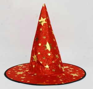 Witch Hat Costume Accessory Hexagonal Stars Print Cap Performance Props Party Supplies Halloween Tillbehör Partihandel
