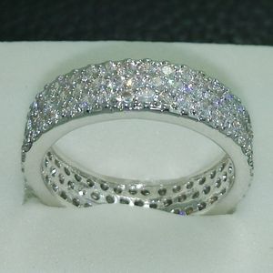 choucong mode smycken 10kt guld fylld vit sten 5a zircon stenband bröllop ring sz 5-11 gratis fraktgåva