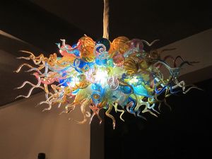 Small Multi Colored Murano Chandelier Lamp Livingroom Decor Hand Blown Glass LED Blubs Pendant Lamps for Sale