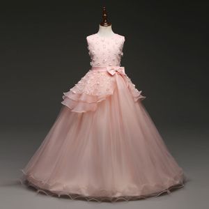 Neues Baby-Abschlussballkleid, 3D-Blumenmädchen-Partyröcke, Kinder-Boutique-Spitzen-Tutu-Röcke, großes Mädchen-Hochzeitskleid