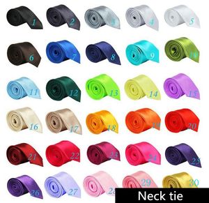 Solid Neck Tie Casual Skinny Men Polyester Colorful 5cm*145cm Classic Handmade Neck Wedding Party FFA060 1000pcs