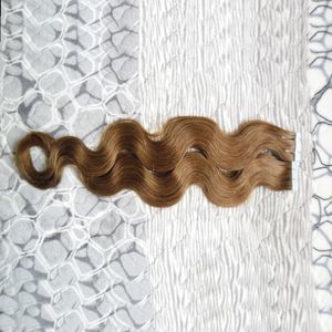 Tape In Extensions aus reinem Echthaar, 40 Stück, gewelltes Hautschusshaar, 100 g, Tape In Non Remy Echthaar, selbstklebende Verlängerung