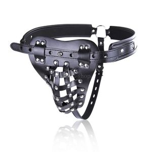 Black Pu-Leather Masculino Chastity Cintury Calcinha Fetiche Fetish Bondage Bloqueio Homem G94.