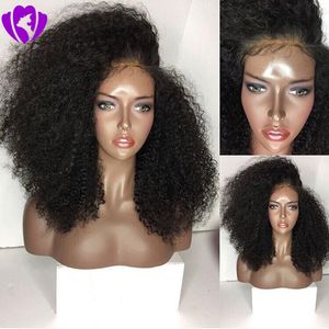 Side part black /brown /blonde kinky curly wigs synthetic lace front wig for africa american women