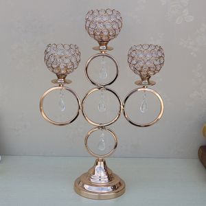 Nieuwe stijl voor bruiloft decoratie zilver goud lange kandelabra