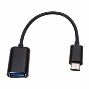 2018 Ny typ C OTG-kabeladapter USB 3.1 Typ-C Man till USB 2.0 En kvinnlig OTG Data Cable Cord Adapter Vit / svart 16.5cm 500pcs / parti