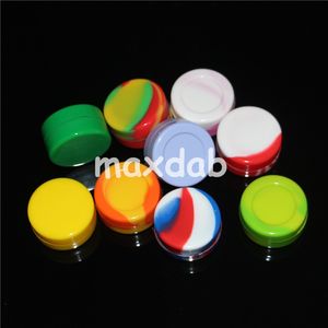 Silicone Non Stick Wax Boxes Containers Food Grade 42 Kolory 3 ml 5 ml 7 ml Mini DAB Wosk Waxy Słoik Koncentrat Case FDA zatwierdzony ECIG