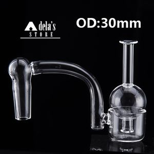 Estoque Dropdown Banger Nail Bubble Carb Cap OD: 30mm Bowl XXL 14mm 18mm 10mm Masculino Feminino 100% Quartzo Domeless Bangers Nails 525