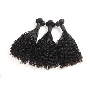 Brazilain fumi cabelos humanos molhados e ondulados Curl 8-20 polegadas Extensões de cabelo virgens africanas Fumi Water Wave Curly Natural Color
