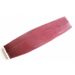 #99J 8A Adhesive PU Seamless Tape Hair Extensions 40pcs Straight Tape Hair Human Remy skin weft Hair Extension Big Promotion