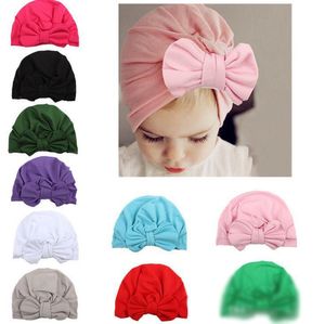 Baby-Bogen-Hut-Bowknot-Kappen-Europa-Art-Turban-Knoten-Headwrap-Hüte-Mädchen-Kleinkind-Indien-Hüte-Kind-Herbst-Winter-Mütze