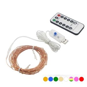 Umlight1688 USB 10 M 8 Modos de 100 LED String Luz Natal Fio De Cobre À Prova D 'Água LEVOU Cordas de Luz Fada Bateria Alimentado Remoto controle