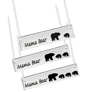 Горячие продажи мама медведь ожерелье серебряный позолоченный сплав животных кулон ожерелье матери День рождения подарок быстрая бесплатная доставка