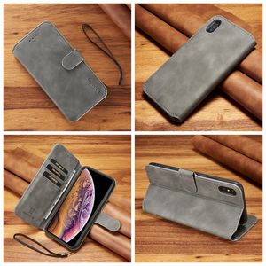 DG.MING skórzany portfel etui na iphone 14 13 mini pro 12 11 xr xs max x 8 7 6 plus retro vintage olej z klapką etui na karty kredytowe stojak na dowód luksusowy PU biznesowy męski pokrowiec pasek