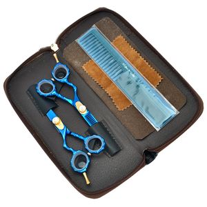 5.5 cal Fioletowy Smok Nożyce do cięcia Shears Set dla użytkowników leworęcznych Barbers Fryzjerstwo Razor Salon Hair Beauty Tools LZS0684