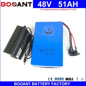 BOOANT E-Bike Battery 48V 50AH 2000W 2500W 3000W 4000W Li-ion Battery pack 48V Electric Bicycle Battery with 5A Charger 50A BMS