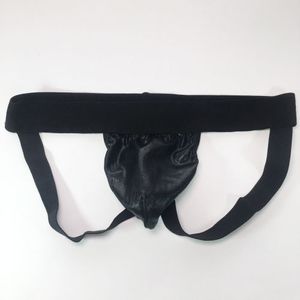 G522K Fashional Sport Panties Mens Jockstrap Jocks Strap Back Pouch Oily Wet Look Black WetLook