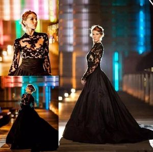 Wholesale simple wedding dress lace collar for sale - Group buy 2018 Lace Wedding Dresses Sheer Long Sleeves Appliqued Court Train Long Bridal Gowns Custom Made Gothic High Neck Gowns Vestidos de novia