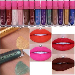 Rossetto liquido opaco a 5 stelle caldo Lucidalabbra Make up Lucidalabbra impermeabile a lunga durata Labbra rossetto liquido metallizzato opaco