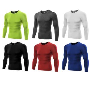 Gym Kleding Compressie T shirts T shirts Polyester Fitness Shirt Lange Mouwen Sneldrogende T shirts Sport Tank Top voor Mens
