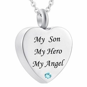 Mój tato mój bohater My Angel Cremation Jewelry Birth Birthstone Crystal Memorial Urn Naszyjka Son Son Wiselant Welnel Fill Kit