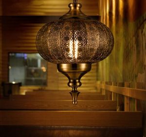 Südostasien Balienfe Yi Eisen Pendelleuchten LED Geschnitzte Hohle Retro Lampen für Esszimmer Restaurant Laterne De Lampe