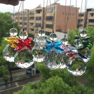 Belas contas de vidro com pingente de bola facetada de cristal para decoração de árvores de Natal/ SunCatcher pendurado decoração em casa