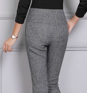 Capris moda feminina calças plus size negócios formal primavera outono 2018 novas senhoras do escritório coreano magro preto cinza terno calças