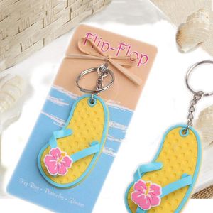 20st Flip Flop Keychina Bröllop favoriserar Slipper Keychain Party Favor Souvenir Beach Theme Event Giveaways Reception Keepsake