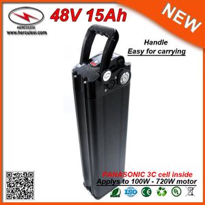 Regnsäker aluminiumväska 13s Silver Fish Electric Bike Batteri 48V 15AH 700W Bateria 48V Li litiumbatteri tillverkat i Shenzhen Shi