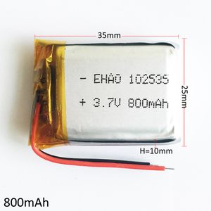 Modelo 102535 3.7V 800mAh Lithium polímero li-po recarregável bateria para mp3 mp4 dvd pad telefone móvel GPS poder banco câmara e-books recoder