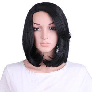 Fashion Women Long Wavy BOB Hairstyle Black Color Synthetic hair Wig